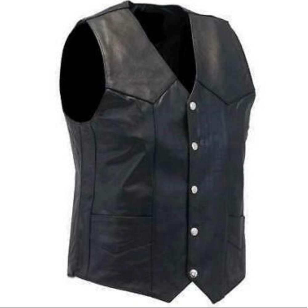MEN CLASSIC BIKER CONCEALED CARRY LEATHER VEST